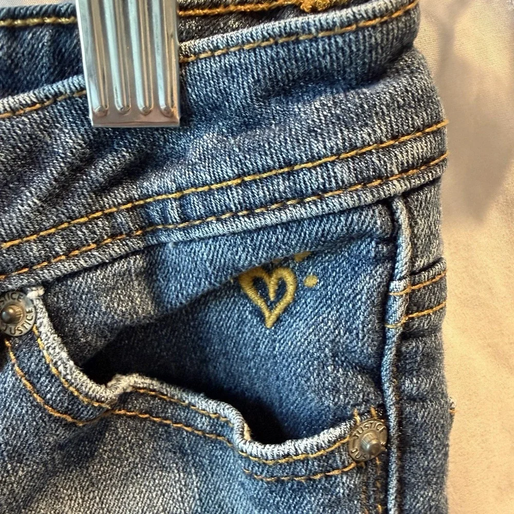 Justice Girls Size 10S Simply Low Super Skinny Stretch Jeans Bling